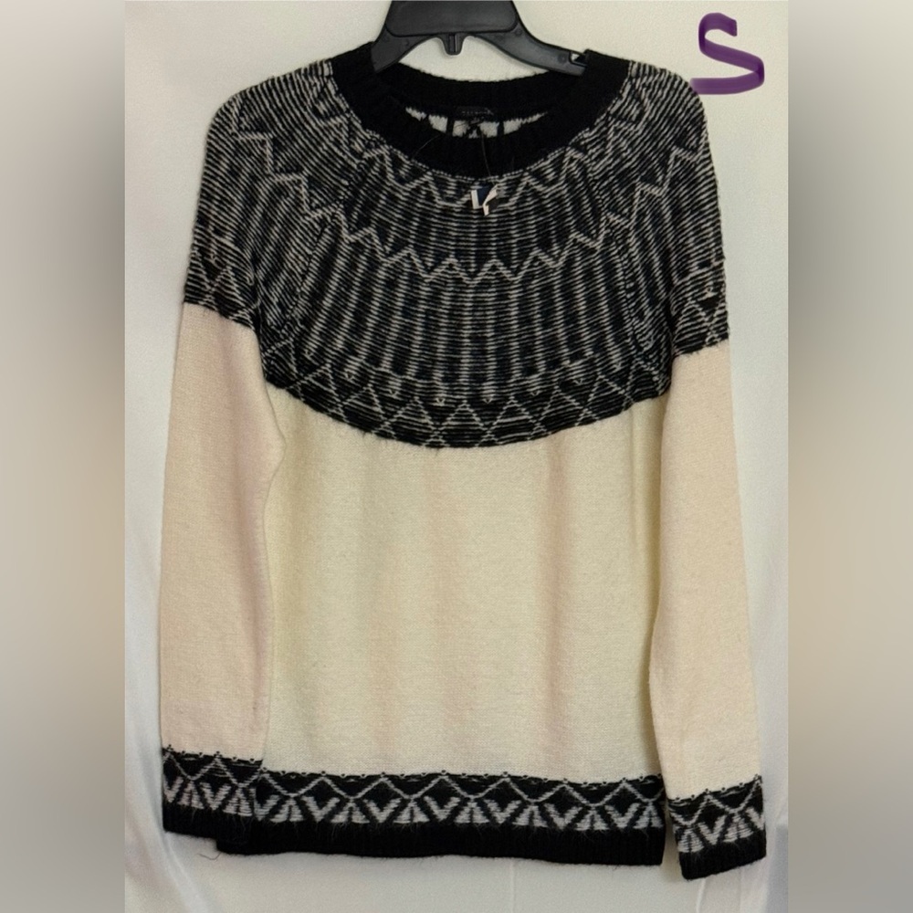Talbots Black and Cream Cowl Neck Sweater